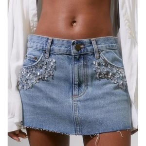 Urban Outfitters| BDG Glimmer Shimmer Embellished Denim Mini Skirt